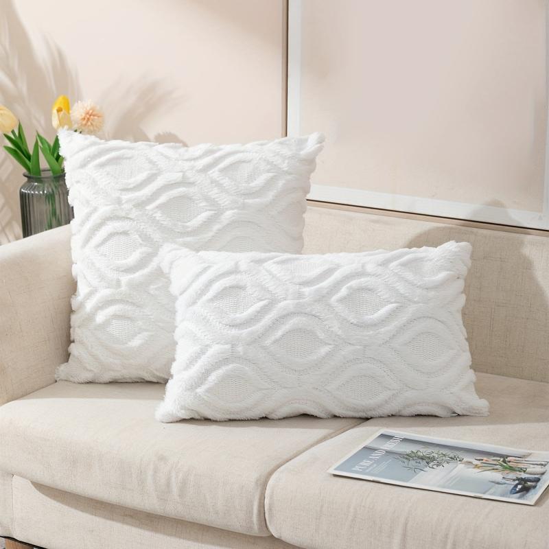 Soft Quilted Hollow Gourd Flower Throw Pillowcase for Home Decor