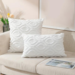 Soft Quilted Hollow Gourd Flower Throw Pillowcase for Home Decor
