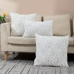 Soft Quilted Hollow Gourd Flower Throw Pillowcase for Home Decor
