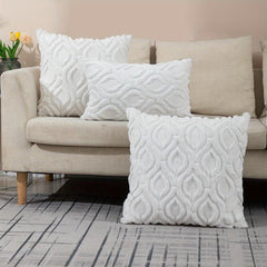 Soft Quilted Hollow Gourd Flower Throw Pillowcase for Home Decor
