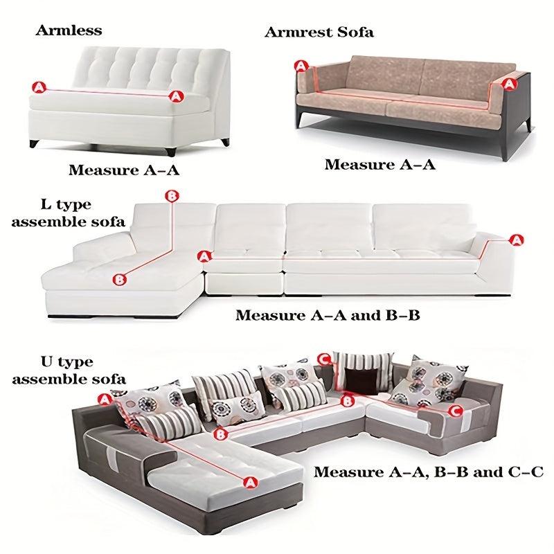 Breathable Elastic Knitted Sofa Slipcover with Pillowcase