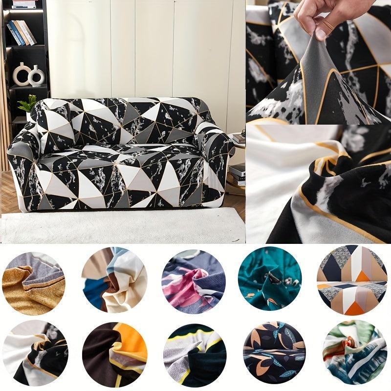 Breathable Elastic Knitted Sofa Slipcover with Pillowcase