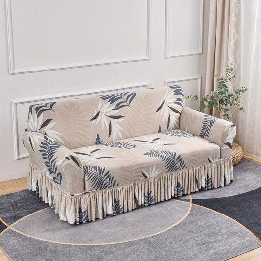 Elastic Sofa Slipcover With Skirt Non-slip Sofa Cover Furniture Protector