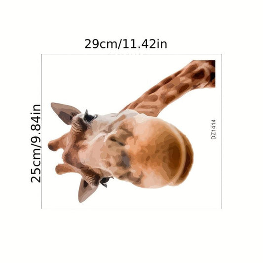 Giraffe Glass Window Sticker - Removable Vinyl Waterproof Window Film