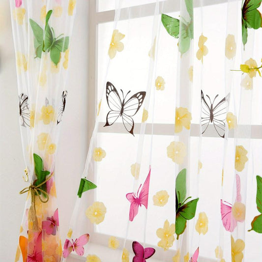 Butterfly Sheer Curtain for Home Decor