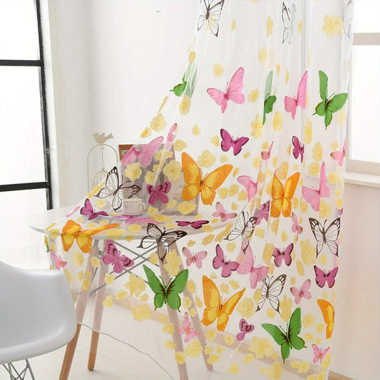 Butterfly Sheer Curtain for Home Decor