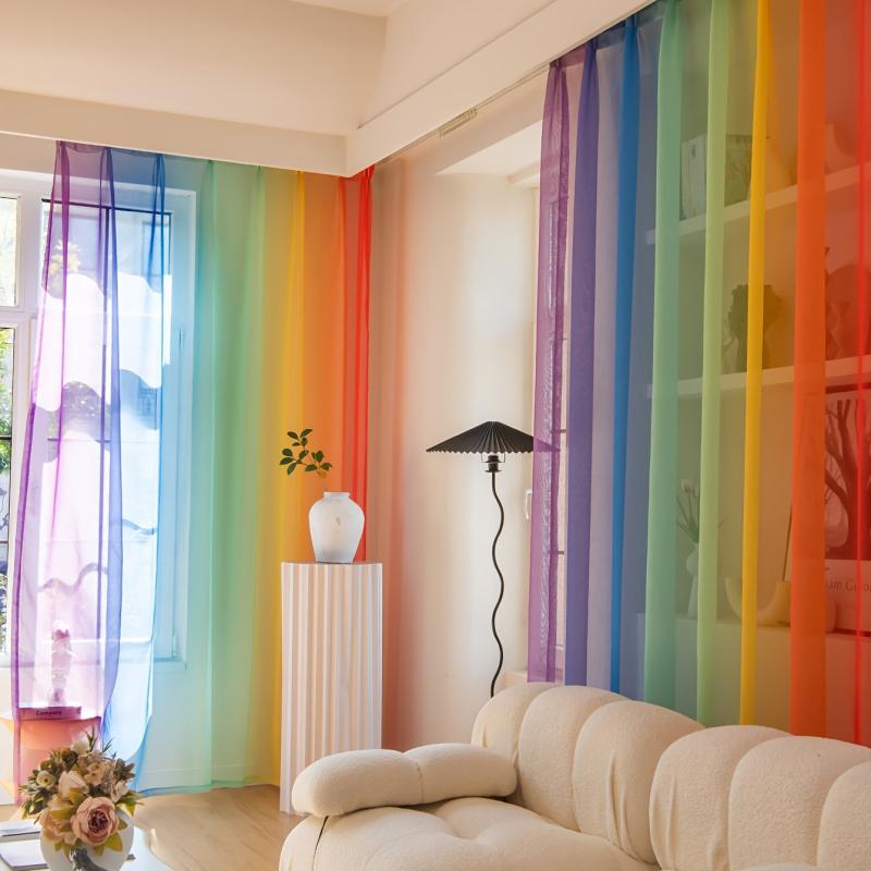 Colorful Gradient Curtains For Bedroom and Living Room