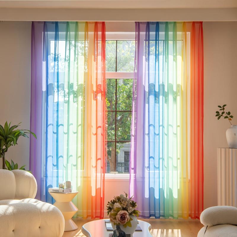 Colorful Gradient Curtains For Bedroom and Living Room