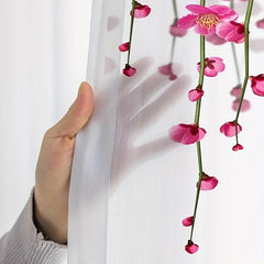 2pcs Yarn Flowers Voile Curtain for Living Room Bedroom Kitchen Cafe Curtains