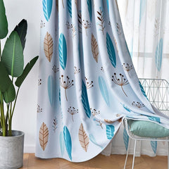 Nordic Minimalist Leaf Blackout Curtain for Home Decor