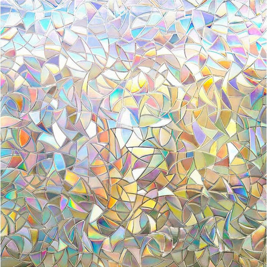 Rainbow Window Privacy Film Clings 3D Decorative Vinyl Stained Glass Decals