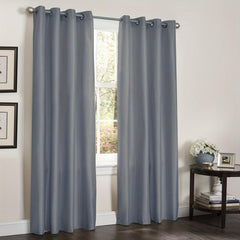 Faux Silk Grommet Top Window Curtain for Living Room Bedroom Kitchen Bathroom
