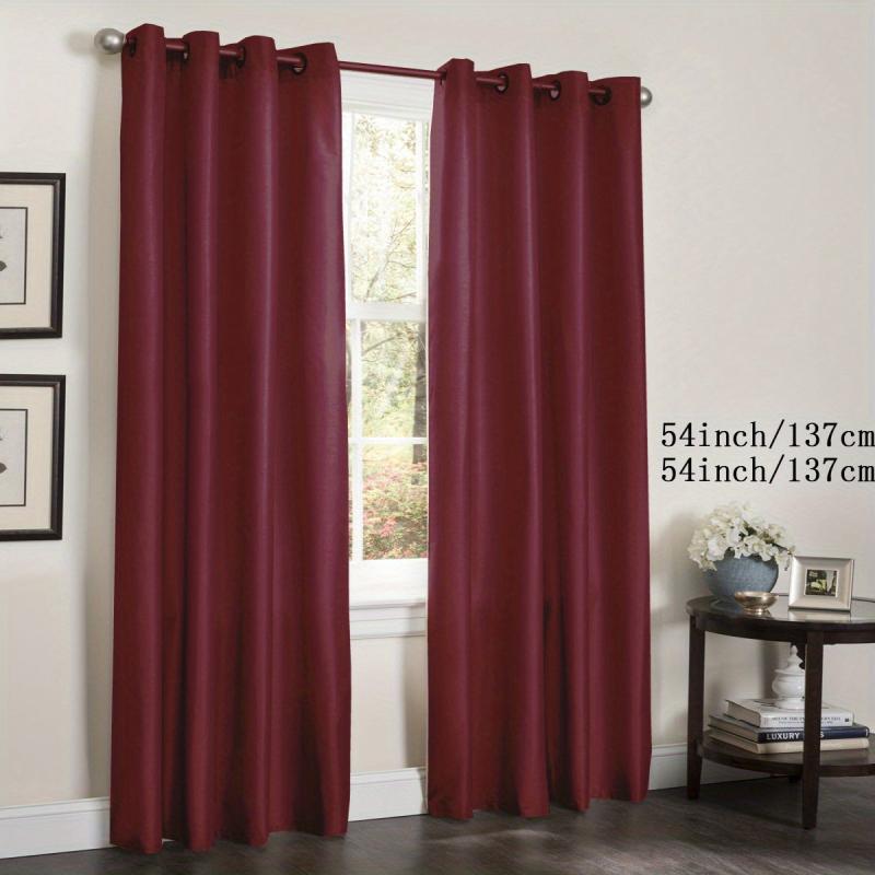 Faux Silk Grommet Top Window Curtain for Living Room Bedroom Kitchen Bathroom