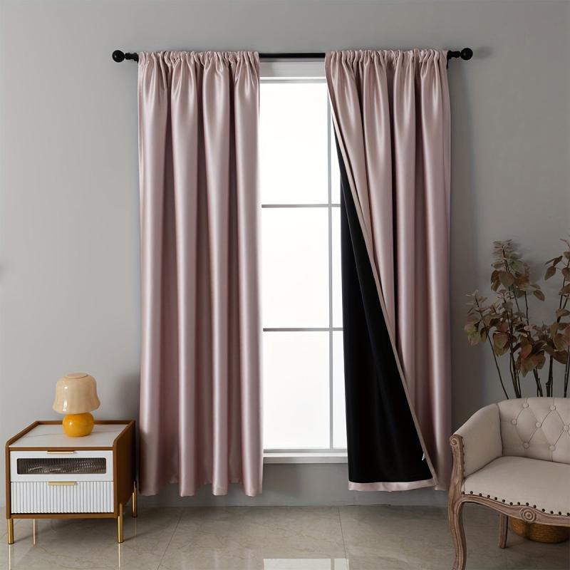 Blackout Curtain Rod Pocket Curtain for Home Decor