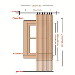 Blackout Curtain Rod Pocket Curtain for Home Decor