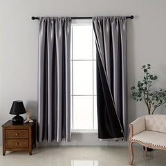 Blackout Curtain Rod Pocket Curtain for Home Decor