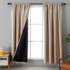 Blackout Curtain Rod Pocket Curtain for Home Decor