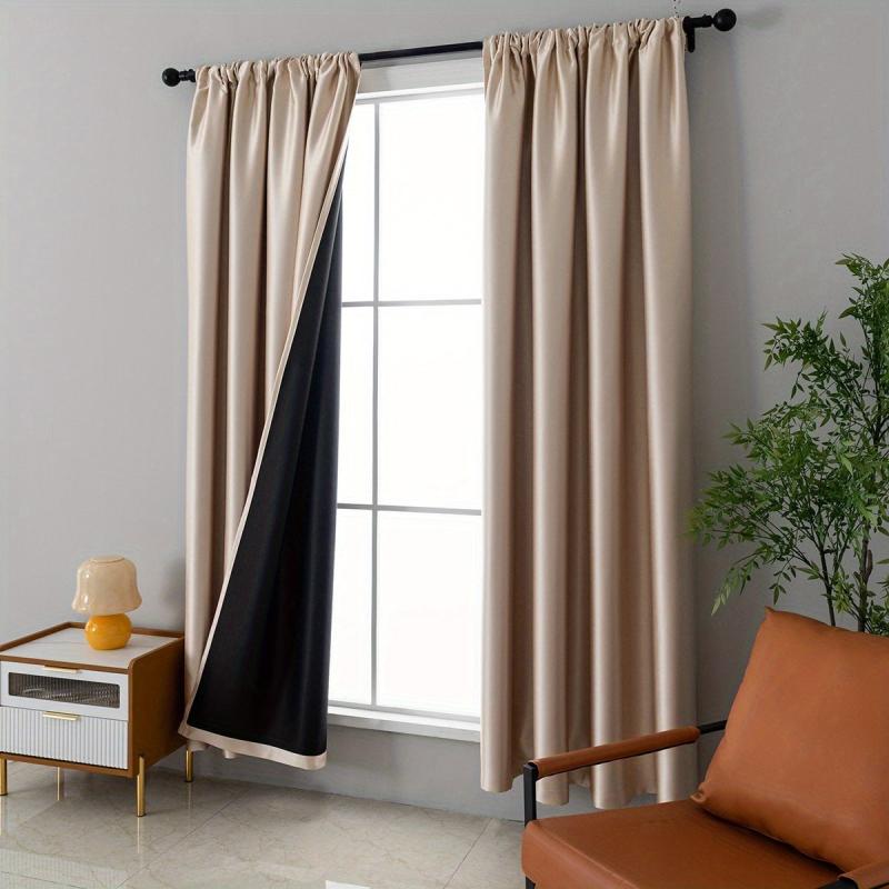 Blackout Curtain Rod Pocket Curtain for Home Decor