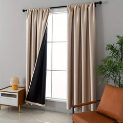 Blackout Curtain Rod Pocket Curtain for Home Decor