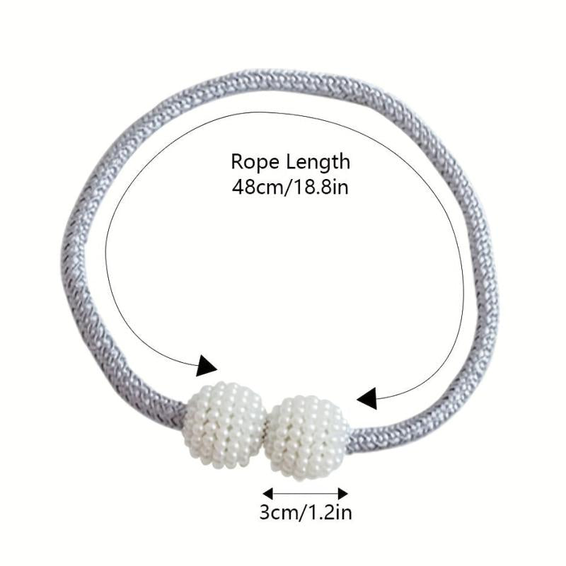 Magnetic Curtain Tiebacks Faux Pearl Ball Decorative Home Curtain Buckle