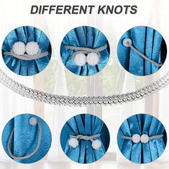 Magnetic Curtain Tiebacks Faux Pearl Ball Decorative Home Curtain Buckle
