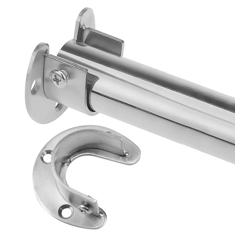 2 Packs Stainless Steel U Shaped Closet Rod Sockets