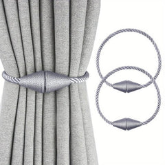 2pcs Magnetic Curtain Tiebacks Weave Holdbacks Easy to Use Stylish Home Decor