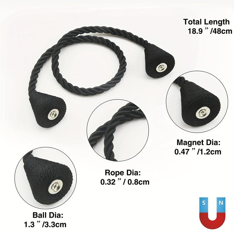 2pcs Magnetic Curtain Tiebacks Weave Holdbacks Easy to Use Stylish Home Decor