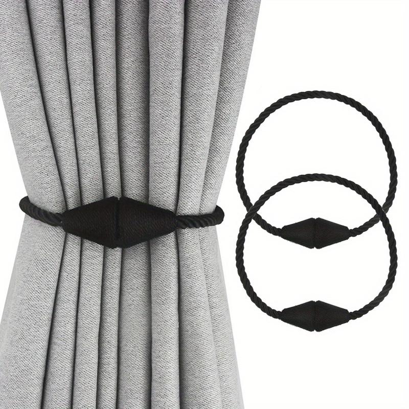 2pcs Magnetic Curtain Tiebacks Weave Holdbacks Easy to Use Stylish Home Decor