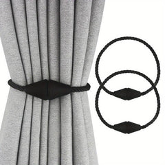 2pcs Magnetic Curtain Tiebacks Weave Holdbacks Easy to Use Stylish Home Decor