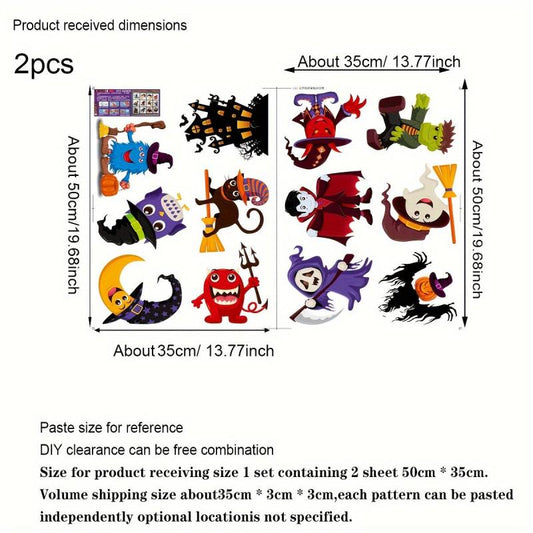Halloween Static Electrostatic Window Stickers Double-Sided Glass Display
