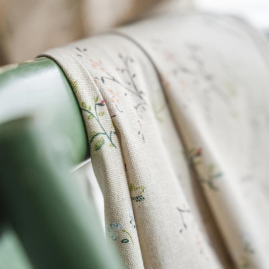 Bohemian Flower Cotton Linen Curtain