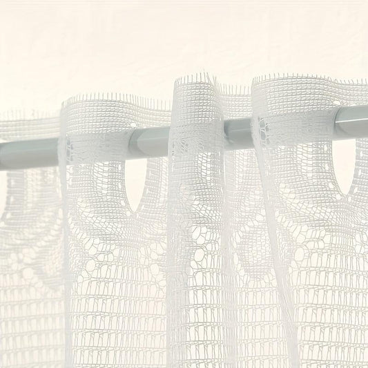 Nordic Fruit Pattern Lace Curtain Valance for Small Window Bathroom