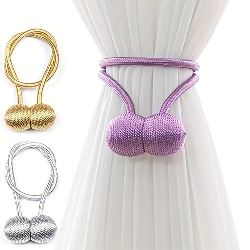 2pcs Magnetic Curtain Tiebacks Modern Curtain Strap Punch Installation
