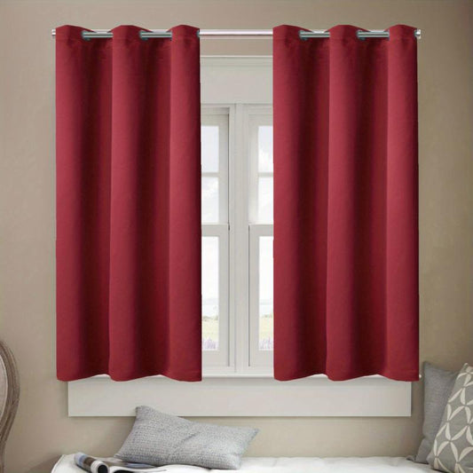 2pcs Insulated Blackout Curtains Noise Reducing Light Blocking Home Decor