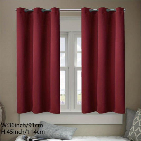 2pcs Insulated Blackout Curtains Noise Reducing Light Blocking Home Decor