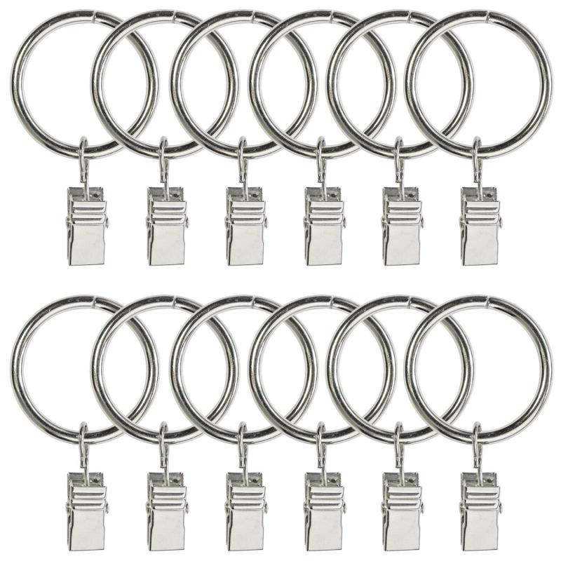 12 Pack Metal Curtain Rings Clips - Durable Drapery Rings for Easy Hanging