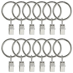 12 Pack Metal Curtain Rings Clips - Durable Drapery Rings for Easy Hanging