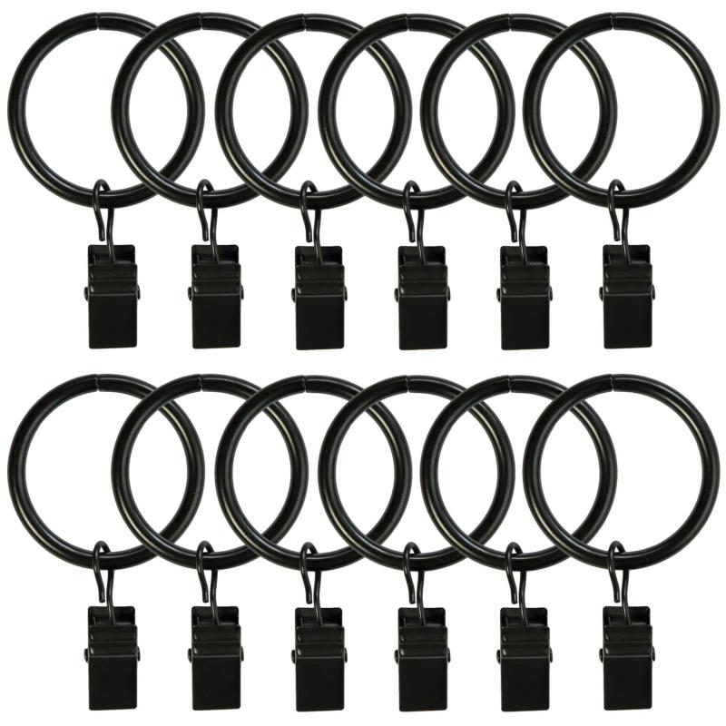 12 Pack Metal Curtain Rings Clips - Durable Drapery Rings for Easy Hanging