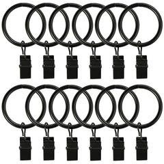 12 Pack Metal Curtain Rings Clips - Durable Drapery Rings for Easy Hanging