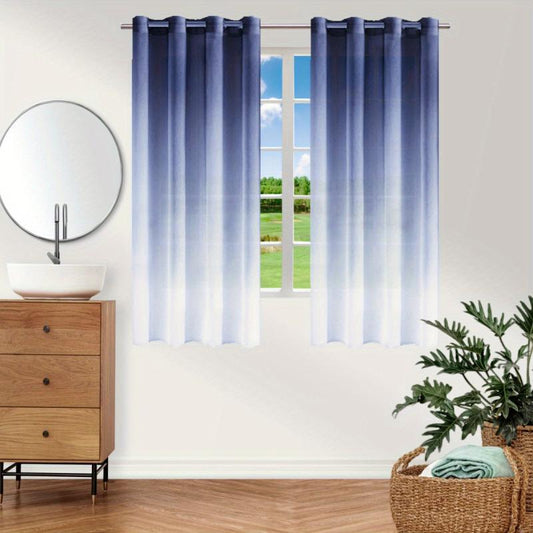 Gradient Sheer Grommet Curtains for Home Decor
