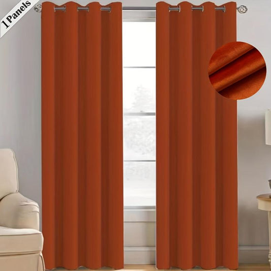 Burnt Orange Velvet Curtains Thermal Insulated Room Darkening