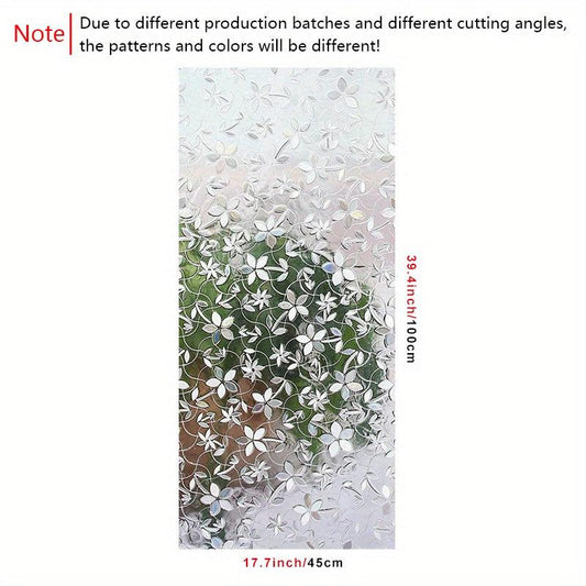 Anti UV Floral Pattern Window Film Privacy Glass Sticker No Glue Cling
