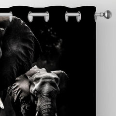 3D Elephant Collage Window Curtains for Home Decor