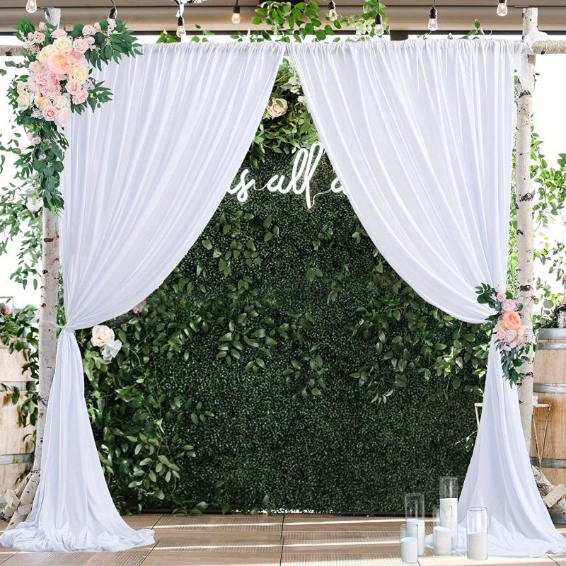 2pcs Rod Pocket Curtains for Weddings Parties and Home Decor