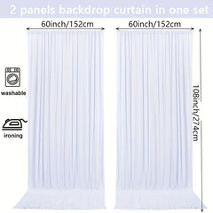 2pcs Rod Pocket Curtains for Weddings Parties and Home Decor
