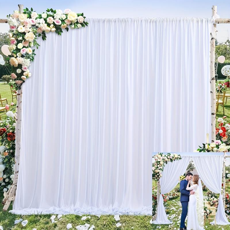 2pcs Rod Pocket Curtains for Weddings Parties and Home Decor