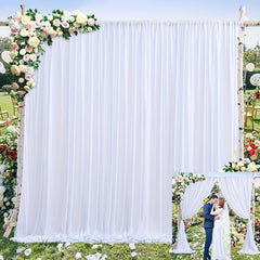 2pcs Rod Pocket Curtains for Weddings Parties and Home Decor