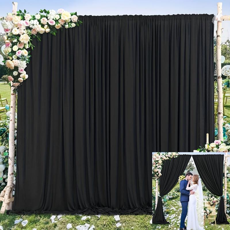 2pcs Rod Pocket Curtains for Weddings Parties and Home Decor