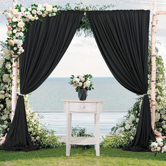 2pcs Rod Pocket Curtains for Weddings Parties and Home Decor